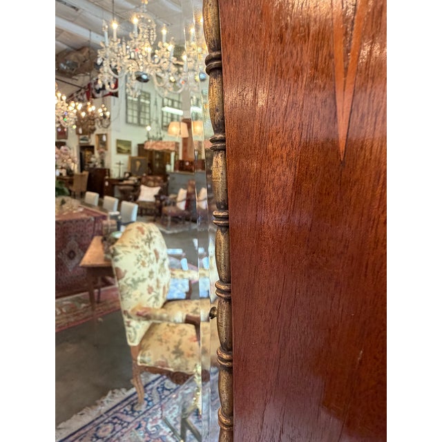 Antique French Louis XVI Marquetry & Ormolu Mirrored Armoire Wardrobe For Sale - Image 9 of 10