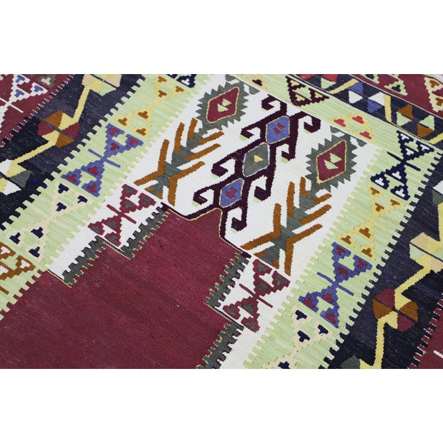 1980s 1980s Tribal Burgundy Hand Knotted Rug For Sale - Image 5 of 13