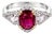 Gorgeous 18k White Gold 1.61ct No Heat Ruby Diamond Ring, Size 6.5 For Sale