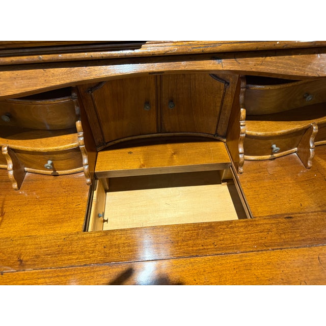 Hand Carved Walnut Italian Secretaire Desk For Sale - Image 18 of 18