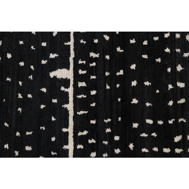 2010s Rug & Kilim’s Modern Moroccan Style Rug in Black and White Geometric Pattern For Sale - Image 5 of 8