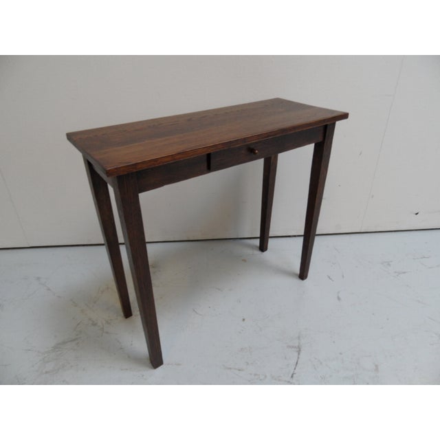 Small Vintage Oak Side Table with Drawer, 1920s For Sale - Image 10 of 10