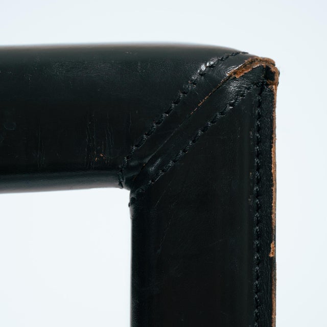Vintage Black Leather Pasqualina Dining Chairs by Enrico Pellizzoni, Italy, 1981, Set of 6 For Sale - Image 11 of 18