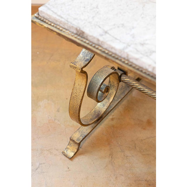 Gold 20th Century French Gilt Iron and Marble Coffee Table For Sale - Image 8 of 8
