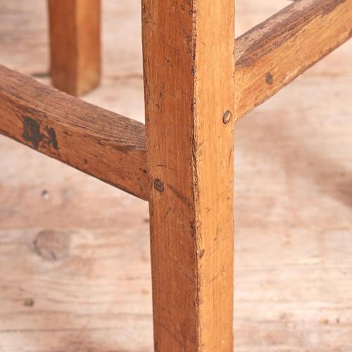 Vintage Wooden School Lab Stool For Sale - Image 6 of 7