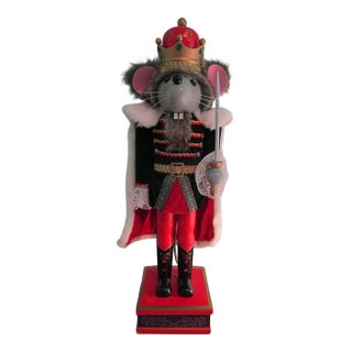 Mouse King Nutcracker 24 Tall No Box Guc Wood Faux Fur For Sale