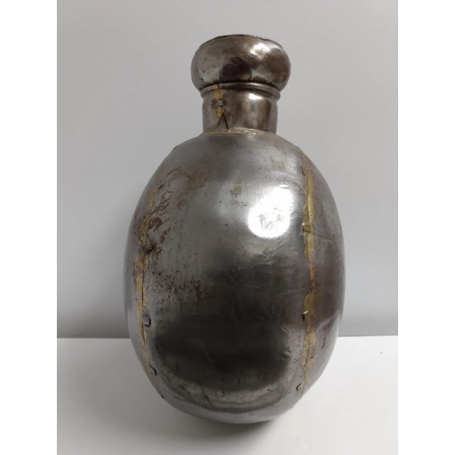 Silver 1910s Damigiana Brass and Metal Bottle For Sale - Image 8 of 8