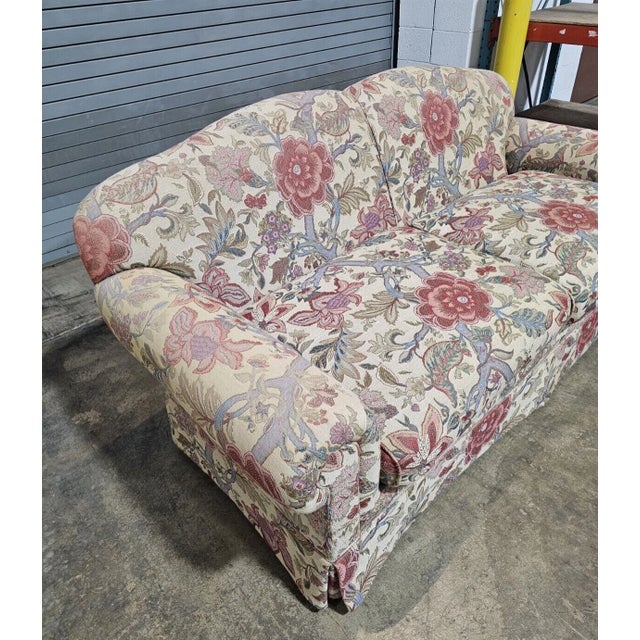 Henredon Henredon Furniture Sofa Upholstered in Needlepoint Fabric High End W Pillows For Sale - Image 4 of 11