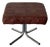 Square Patchwork Brown Leather Ottoman With Chrome Base Vintage Mid-Century Modern 1970s For Sale