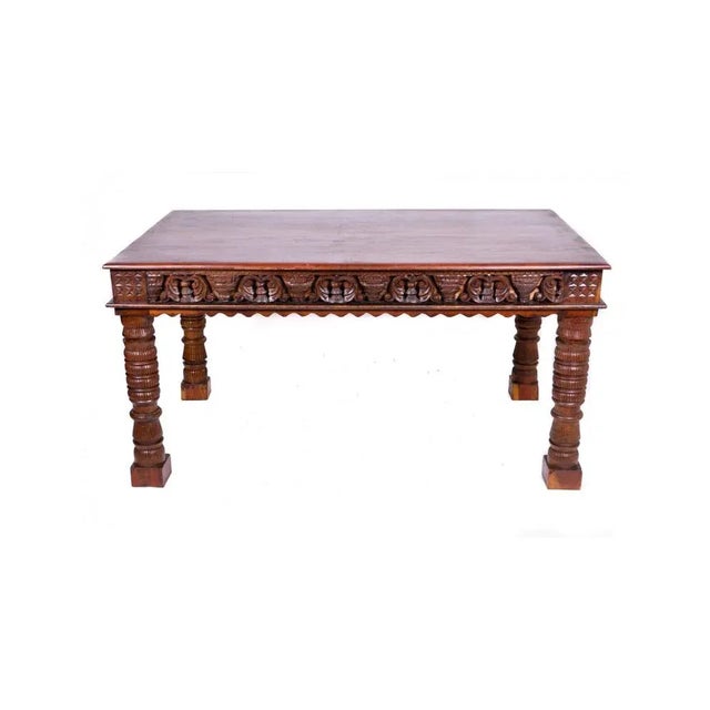 Hand-Carved Wooden Desk For Sale - Image 9 of 9