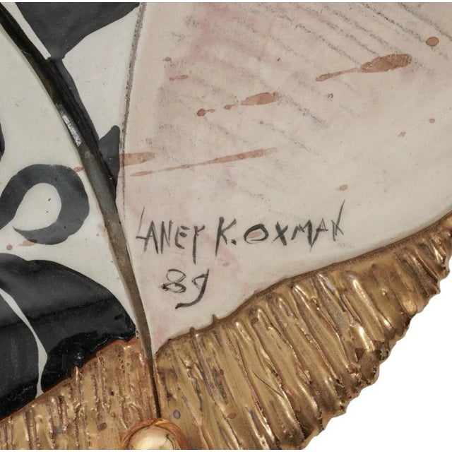 Laney Oxman (American, b. 1945) Floral Mirror 1989, American A large Laney Oxman (American, b. 1945) mirror with mixed...