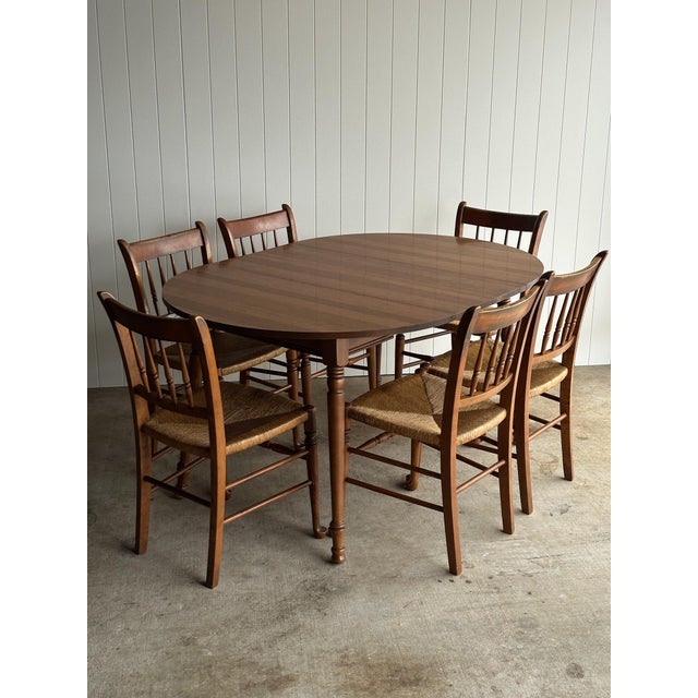 Vintage Maple Spindle-Back Dining Chairs With Rush Seats, Set of Six For Sale - Image 14 of 14