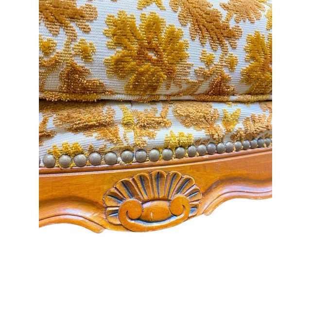 Louis XV Yellow 3-Seater Sofa For Sale - Image 3 of 4