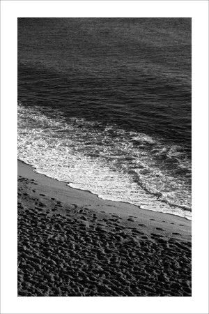 2021 "Sandy Shore with Foam" Black and White Seascape Giclée Print