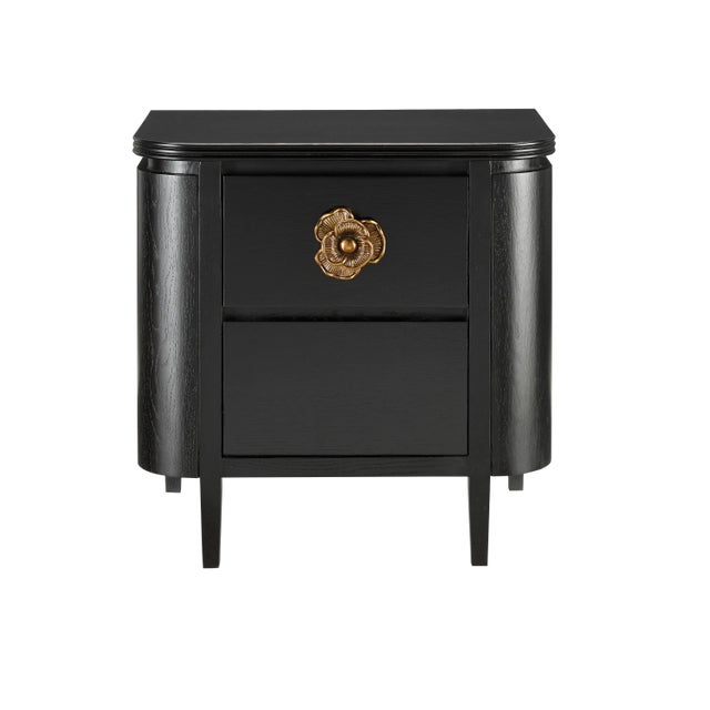 Currey & Company Currey & Company Briallen Black Nightstand For Sale - Image 4 of 6
