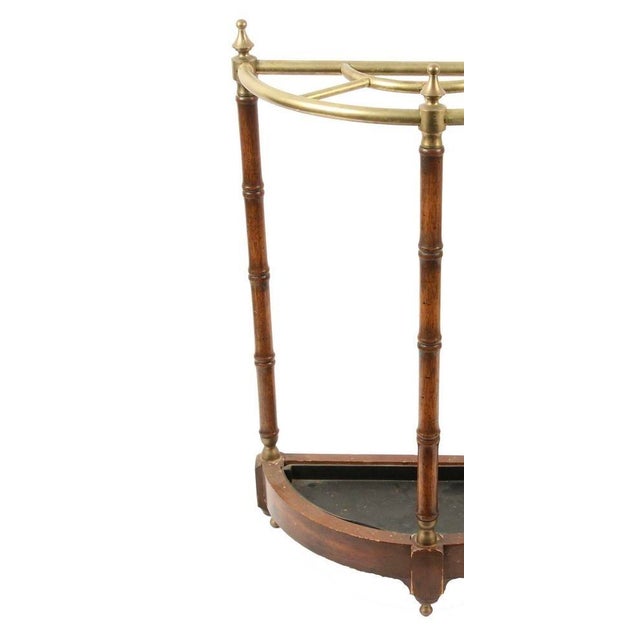 Traditional Early 20th Century Antique English Georgian Style Demi Lune Umbrella Stand For Sale - Image 3 of 6