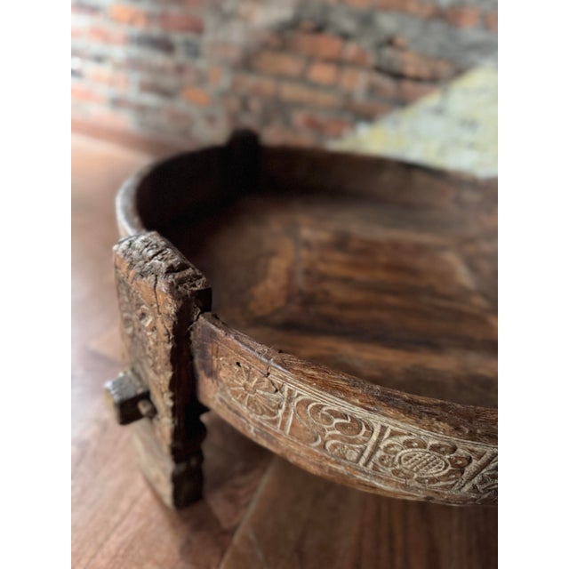 1900 - 1909 Antique Indian Chakki Grinding Table, Circa 1910 For Sale - Image 5 of 10