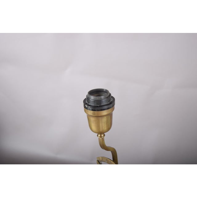 Brass Balance Scale Table Lamp with Drawer Base and Pleated Shade, 1950s For Sale - Image 12 of 14