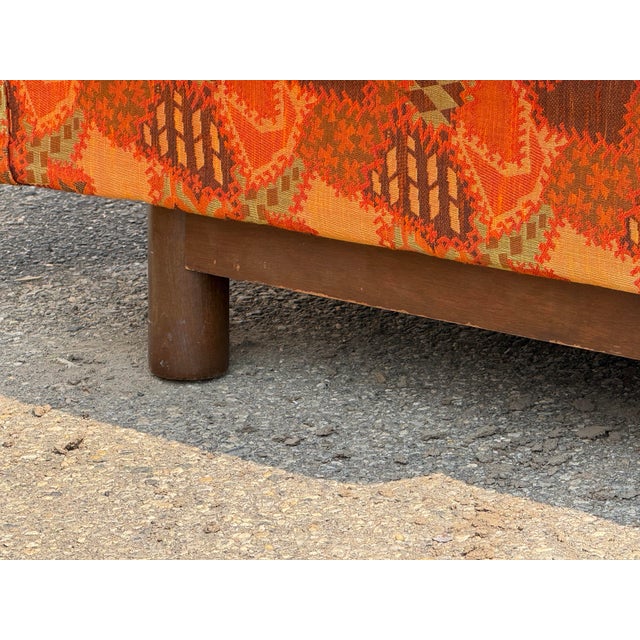 Textile Selig of Monroe Mid-Century Modern Geometric Pattern Pit Sofa For Sale - Image 7 of 12
