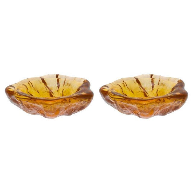 Brown Hand-Blown Glass Decorative Bowls from Konsthantverk Tyringe 1 , Set of 2 For Sale - Image 9 of 9