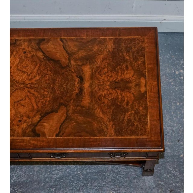 Vintage Brights of Nettlebed Burr Walnut Coffee Table with Two Deep Drawers For Sale - Image 12 of 17