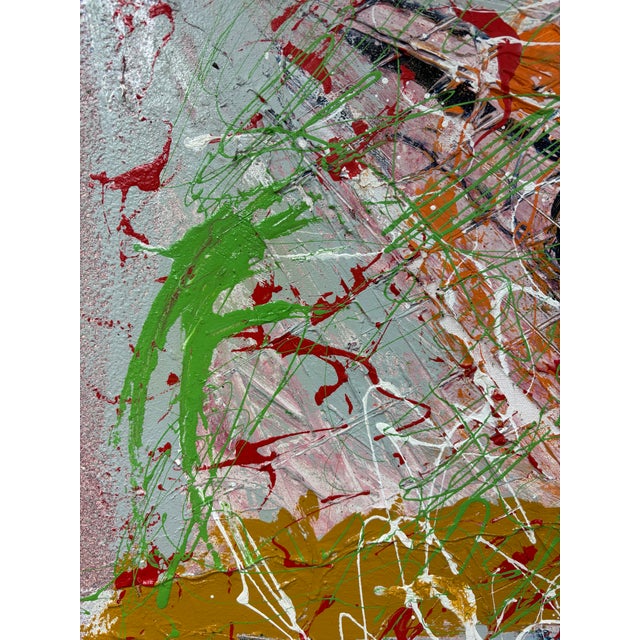 Absolutely Fabulous Vintage Abstract Surrealist Oil Painting on Canvas. Composition is Impressive in Size and Workmanship....