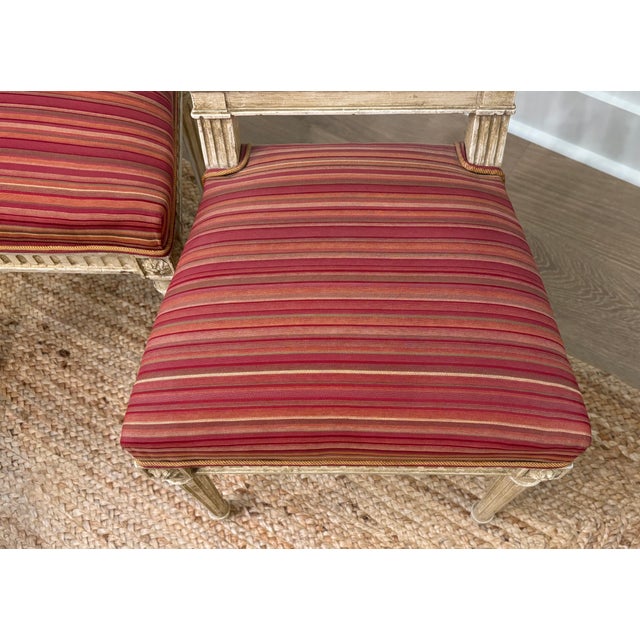 Late 19th Century Louis XVI Style Painted Lyre Back Chairs - A Pair For Sale - Image 12 of 17
