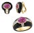 6Ct Natural PURPLE Sapphire , Black Onyx & Pave Diamond Ring & Earring Set 18KG For Sale