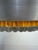 Mid-Century Modern Space Age Pendant Lamp in Brushed Aluminium and Amber Pressed Glass, 1970s For Sale - Image 3 of 12
