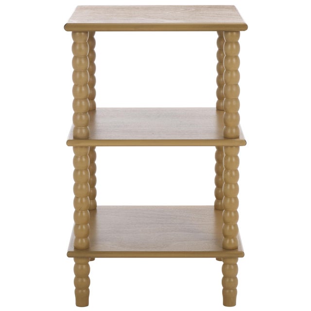 Wood Dilyn Bobbin 3 Shelf Accent Table in Desert Brown For Sale - Image 7 of 7