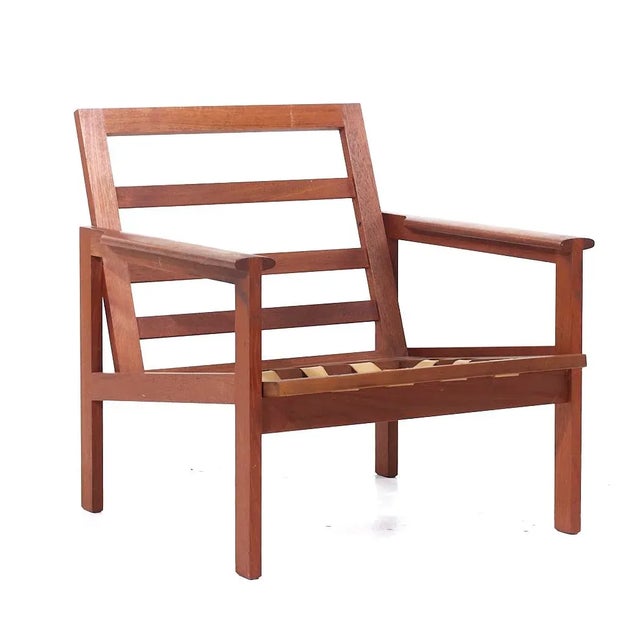 Illum Wikkelsø for Niels Eilersen Capella Model No. 4 Mid Century Teak Lounge Chairs - Pair For Sale In Chicago - Image 6 of 12