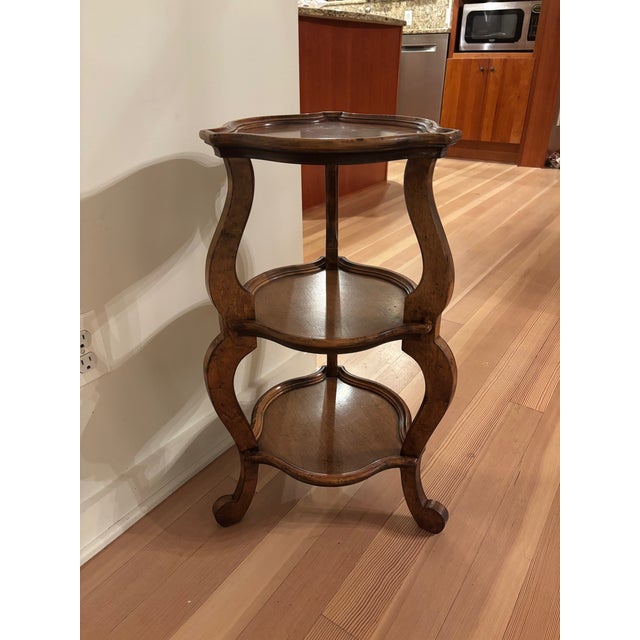 Traditional Baker Unique 3-Tiered Side Table For Sale - Image 3 of 6