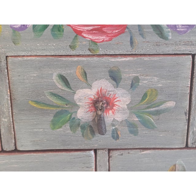 Vintage Handcrafted and Painted Wood Folk Art Jewelry Box For Sale - Image 9 of 12
