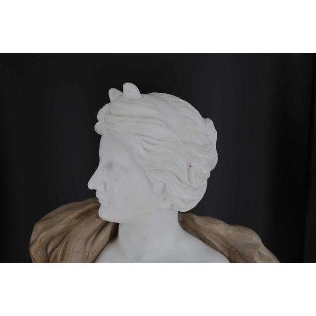 White Unknown Artist, Bust of Young Woman, Marble For Sale - Image 8 of 8