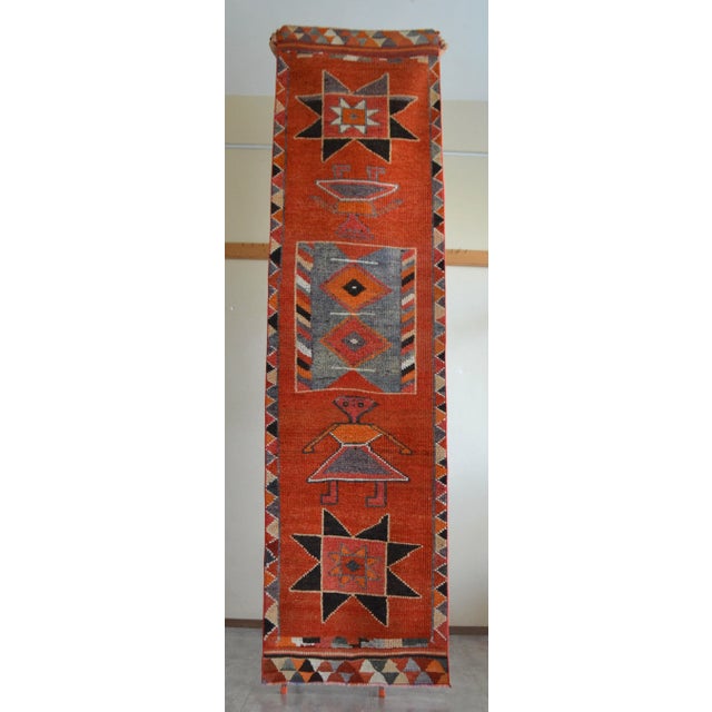Vintage Turkish runner rug from the Kurdish region. ***size: 2’8” x 10’ / 32" X 120" ***age: about 50-60 years old...