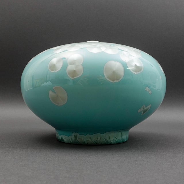 Blue John Richard Powder Blue Mother of Pearl Porcelain Vessel Vase For Sale - Image 8 of 8