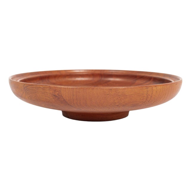 Danish Modern Large Teak Wood Bowl by Henning Koppel for Georg Jensen, 1960s For Sale