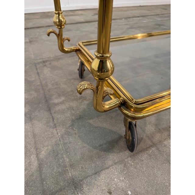 Mid-Century Gilt Brass Bar Cart, Circa 1960s For Sale - Image 9 of 10