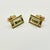 Mid 20th Century 1950s Mid-Century Hollywood Regency Boho Chic Gold Tone Faux Capiz Shell Cufflinks - A Pair. For Sale - Image 5 of 9