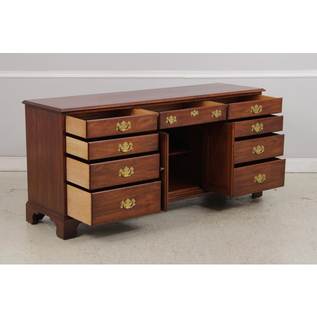 1970s Henkel Harris Cherry Dresser W. Mirror For Sale - Image 5 of 18