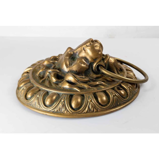 19th Century Oversize Large Bronze Lion's Head Door Knocker For Sale - Image 4 of 10