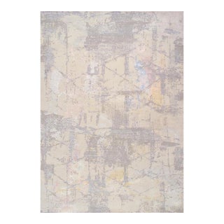 Modern Silk & Wool Beige Area Rug-10' 3" X 14' 6" For Sale