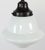 Metal 1920s Schoolhouse White Milk Glass Black Wire Pendant Light For Sale - Image 7 of 11