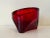 Viking Glass Company Vintage Mid-Century Modern Viking Ruby Glass Abstract Geometric Ashtray in Mold-Blown Red Glass Round/Triangular Dish For Sale - Image 4 of 6