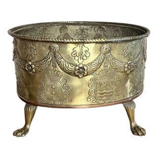 Antique Victorian Dutch Coal Bucket in Brass, 1860 For Sale