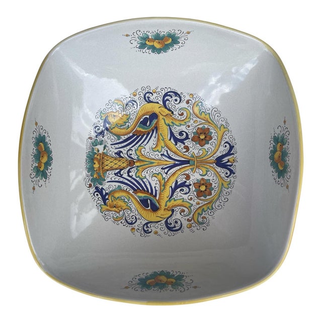 Italian Vintage Deruta Raffaellesco Serving Bowl and Tray- Set of 2 For Sale - Image 3 of 9