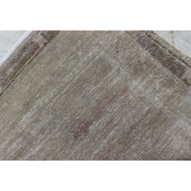 Muted Vintage Turkish Oushak Runner a Faint Tribal Design For Sale - Image 11 of 12