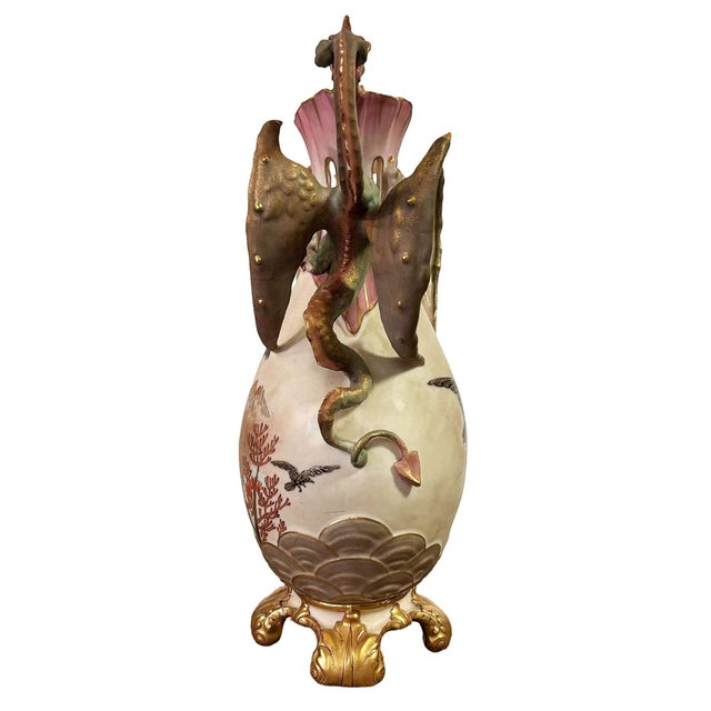 Late Victorian Neo-Baroque porcelain vase by Alfred Stellmacher from Turn-Teplitz, Bohemia (now Trnovany, Czech Republic)....