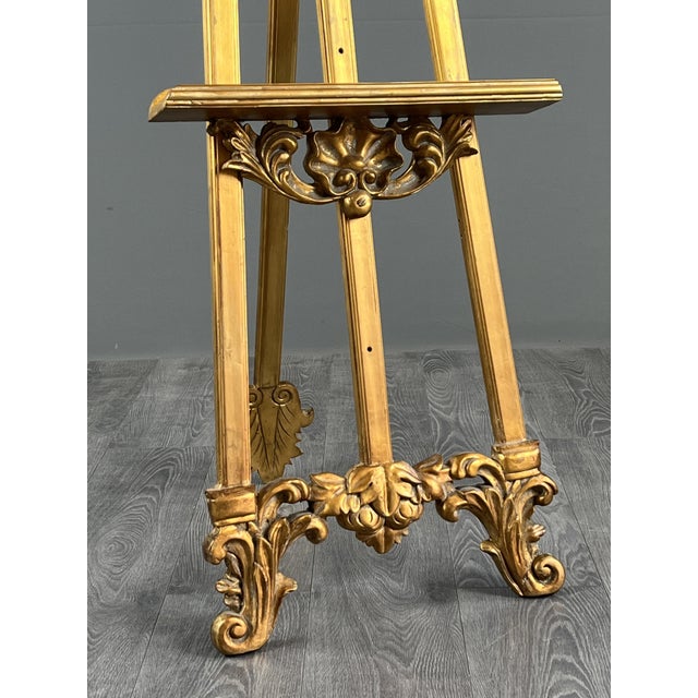 Large Carved and Gilded Wooden Easel For Sale - Image 4 of 9