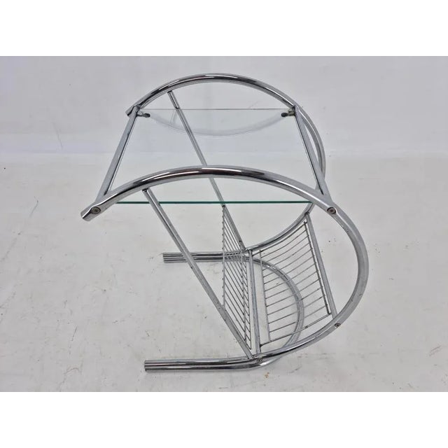 Mid-Century Chrome Magazine Table, Italy, 1970s For Sale - Image 9 of 12